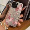Акриловая задняя панель и ТПУ бампер для iphone 16 Plus 12 18 Pro Max 15 Air 14 11 17 Pro XS Max 13 XR Розовая бабочка и Текст hone Чехол Ударопрочная крышка
