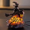 Yousheng Stained Glass Witch Hat Lamp, Handcrafted Retro Resin Witch Lamp, USB Powered Gothic Wizard Hats Night Light, Halloween Home Decor