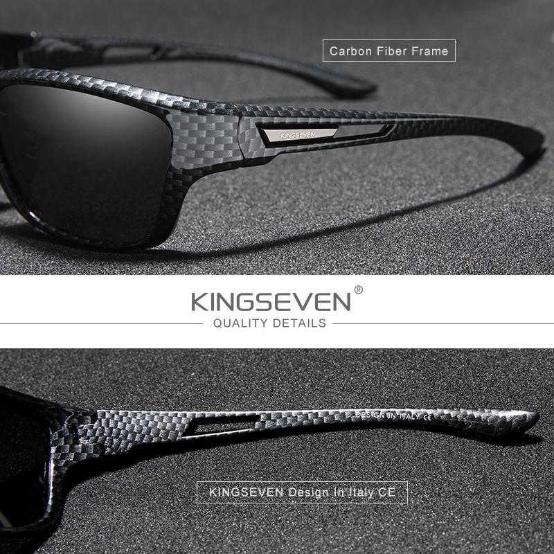 KINGSEVEN Модные сверхлегкие поляризованные мужские солнцезащитные очки в спортивном стиле с квадратными линзами