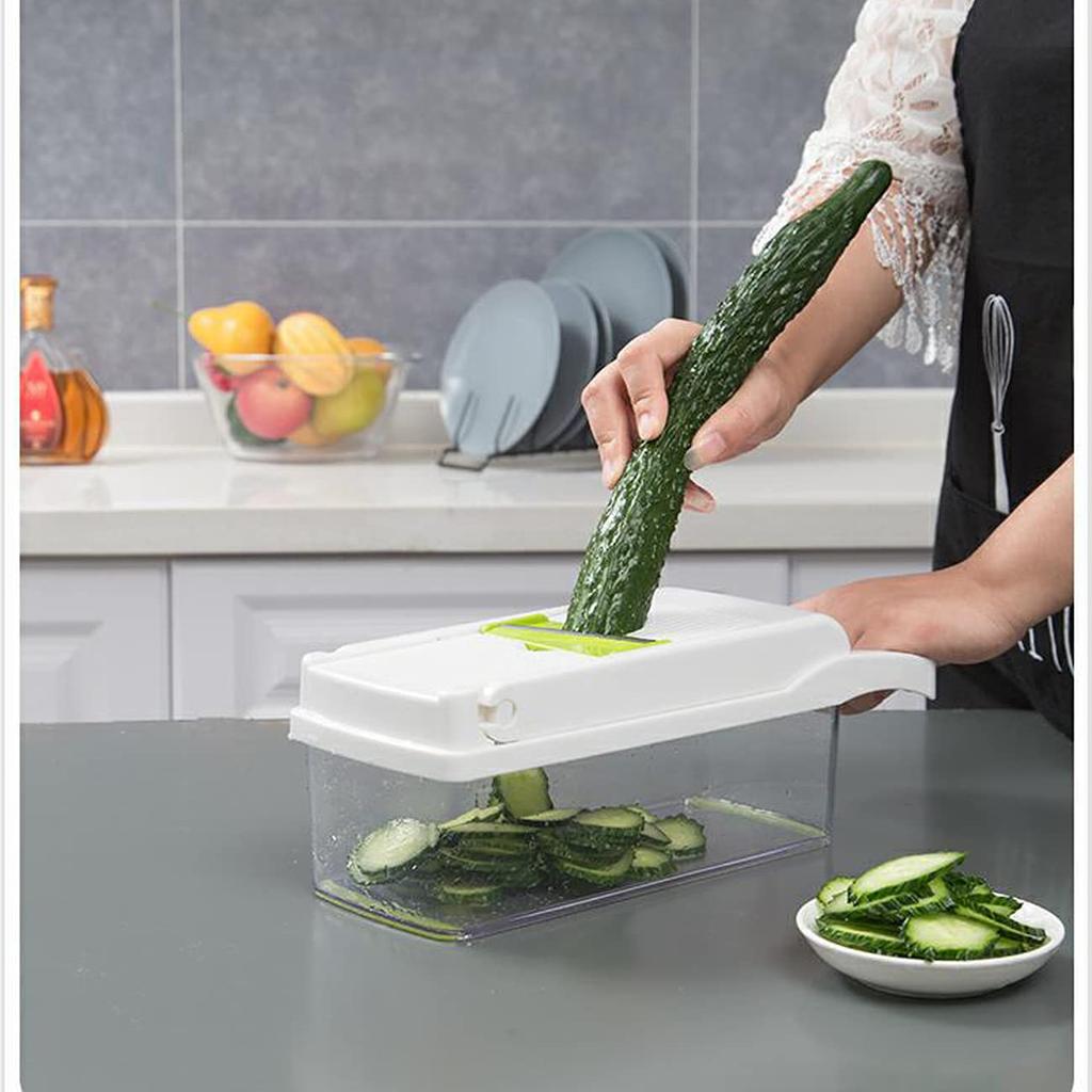 FOOKO 8 в 1 для приготовления пищи Терка-слайсер для дайкона, сделано с защитой для рук, из нержавеющей стали, белая, 1, многофункциональная, для овощей, капусты, для нарезки соломкой, устройство,