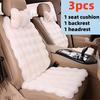 Universal Fit Winter Car Seat Cushion Set Of 3 Woven Plush Surface for Lumbar Support Warmth And Comfort Plush Car Seat Covers