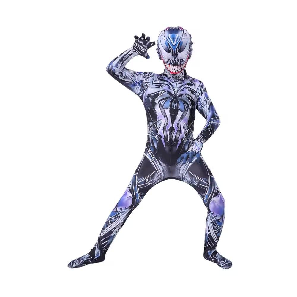 Kids Venom Costume with Mask Antihero Superhero Suit 5-6 Years 130cm Multicolor
