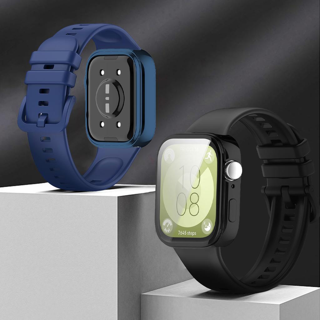 Для Huawei Watch Fit 3 Ремешок Мягкий Силикон Спортивный Браслет + Мягкий Чехол из ТПУ Дышащий Браслет для Умных Часов Для Huawei Fit3 Correa