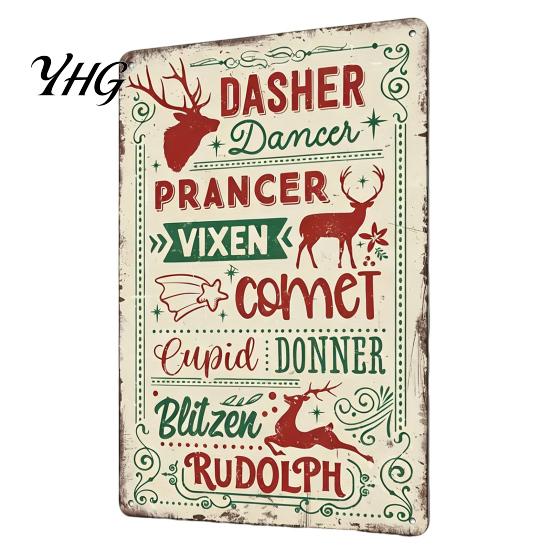 Decorative Board for Living Room Christmas Wood Sign, Vintage Santa's Sleigh Parking Only Wall 2D Sign Rustic Farmhouse Wooden Hanging Plaque
