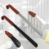 Shoe Horn Shirt Long Stainless Steel Faux Leather Covered Men Women Kids Elder Metal Boots Casual Sports Dress Shoe Lifter Helper Shoe Accessories