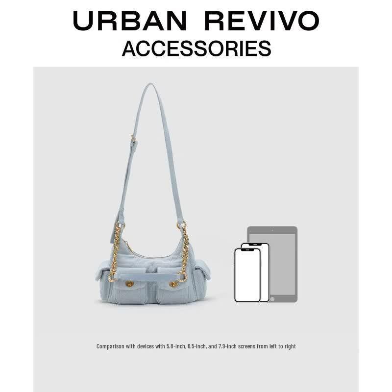 Джинсовая сумка через плечо URBAN REVIVO с множеством карманов
