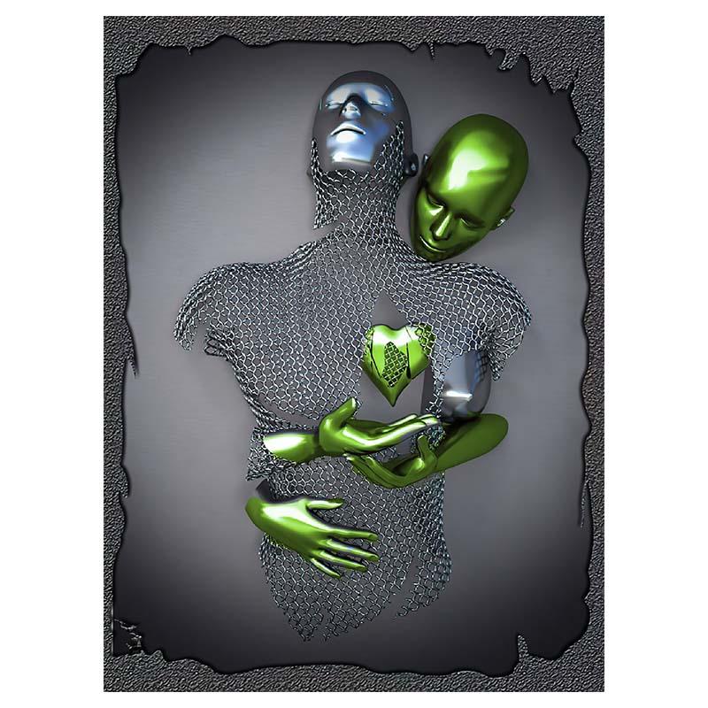 3D визуальные золотые, серебряные настенные художественные картины из металла, современные скандинавские персонализированные холсты, интерьерные картины, принты, домашний декор