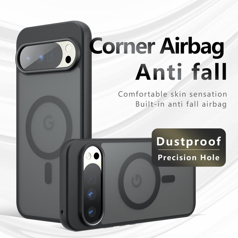 Для Google Pixel 10 Pro 10 Pro XL Чехол Противоударный Магнитный Матовый PC+TPU Защита от отпечатков пальцев Полупрозрачная крышка для Google Pixel10