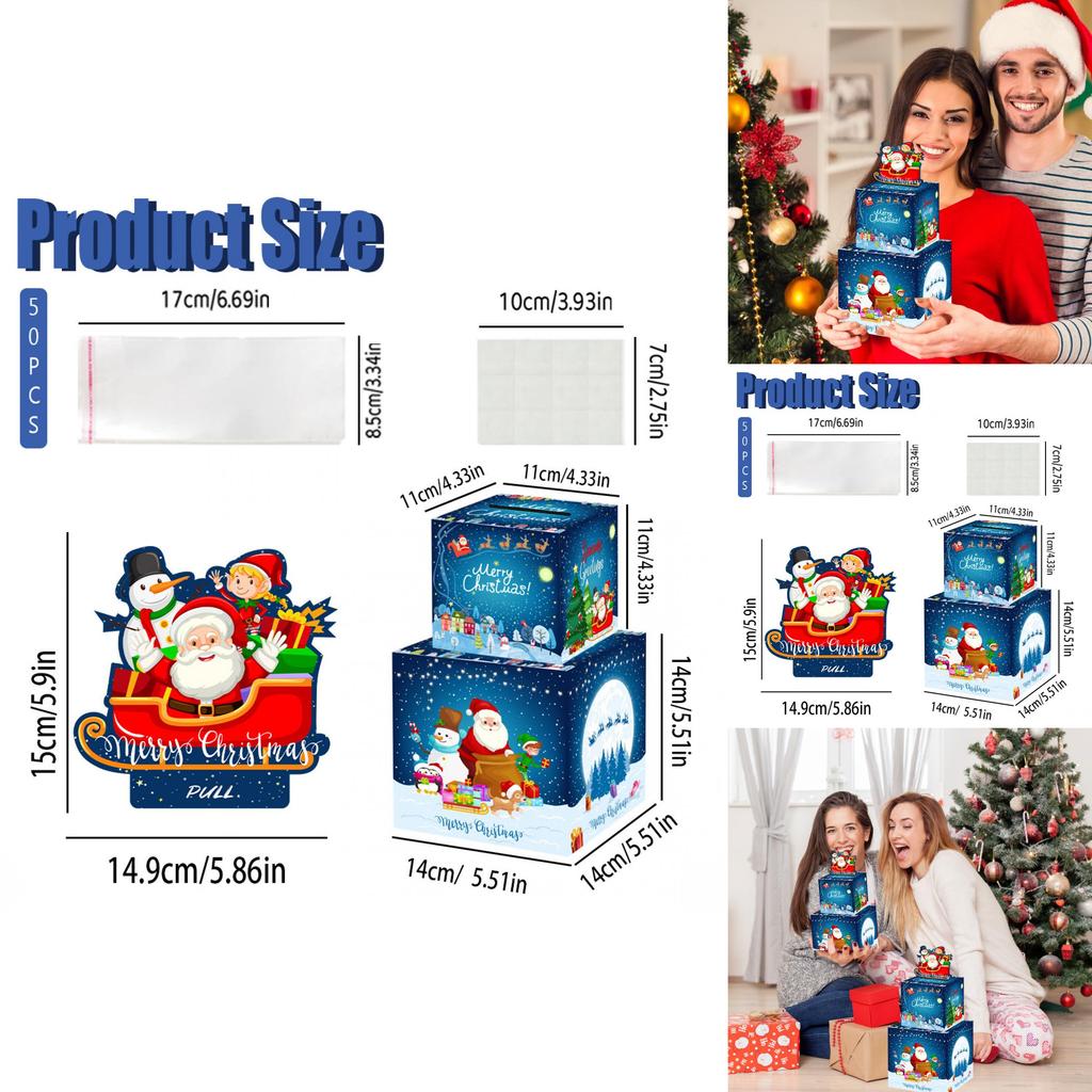 Santa Claus Double Layer Money Box With Gift Box For Christmas Party And Gift Giving