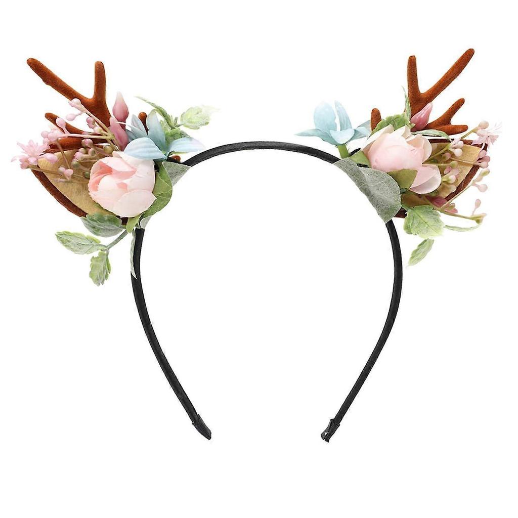 Christmas Reindeer Antlers Women Headband - Deer Xmas Hairband Antlers Hair Hoop with Ears for Ladies and Girls Christmas Thanksgiving Holiday Headwea