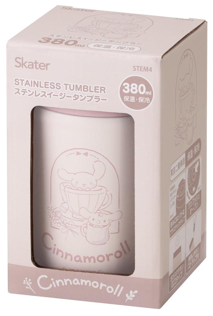 Skater Stainless Steel Easy Vacuum Sanrio Tumbler, 380ml, Insulated, Double-Layered Wall, Cinnamoroll, Natural, STEM4-A
