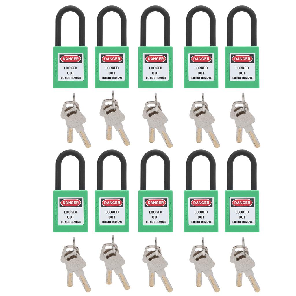 10Set 38mm 1.5in Safety Padlock Engineering Insulation DustProof for Factories Construction Sites Hospitals Chemicals