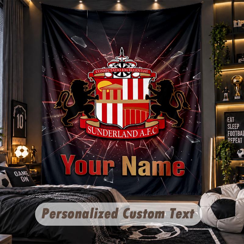 TapestrySunderland FC Custom Name Text Personalized Wall Hanging Tapestry Home Wall Decor