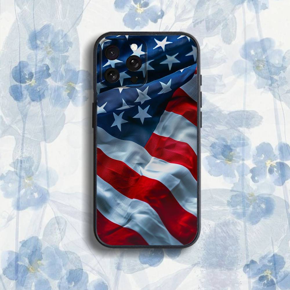 America U-USA F-Flag Phone Case For iPhone 17,16,15,14,13,12,Pro,Max,Plus,E,SE4,Air,Mini Black Soft Box