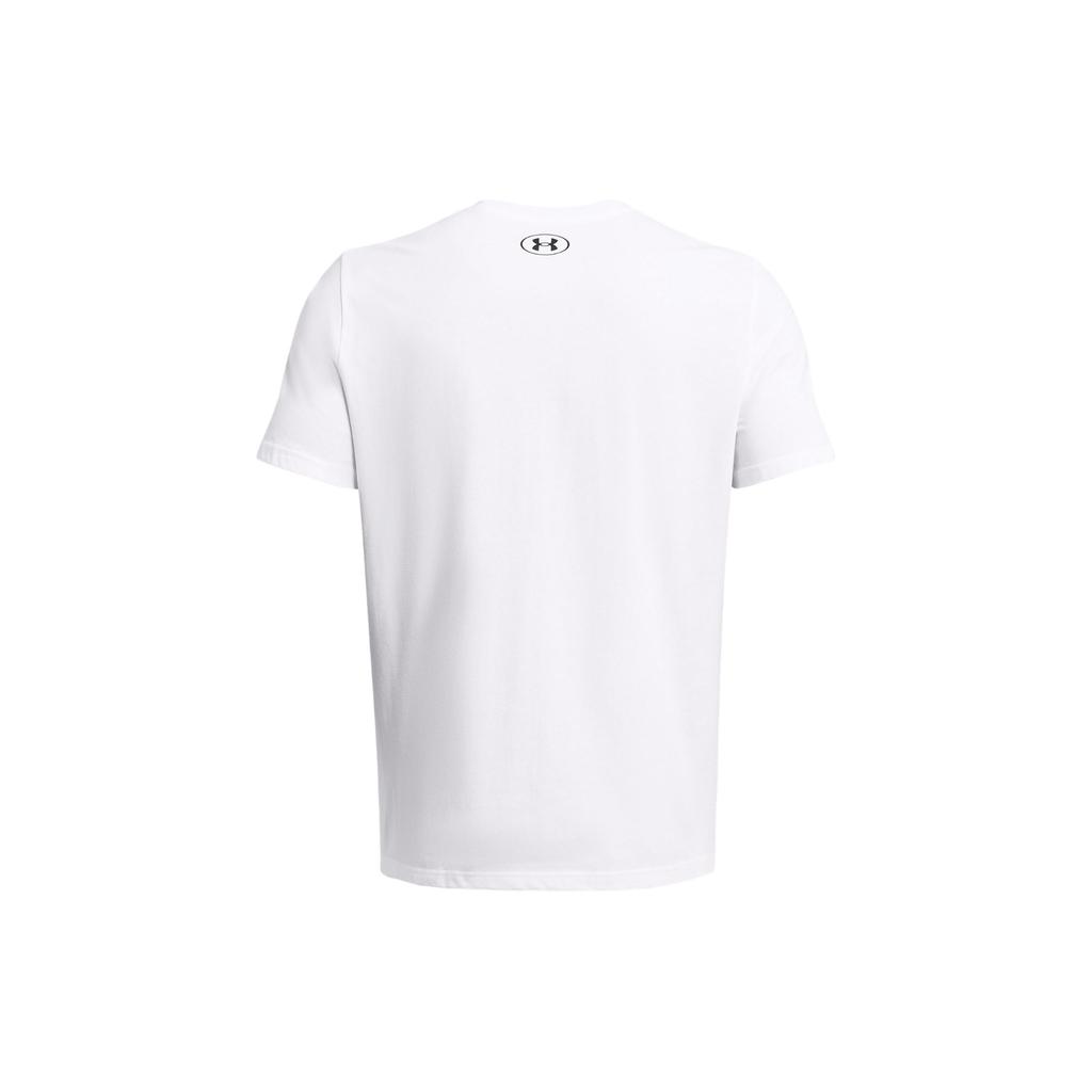 Under Armour Letter Logo Print Crew Neck Short Sleeve T-Shirt Men Tops White 1382915-100