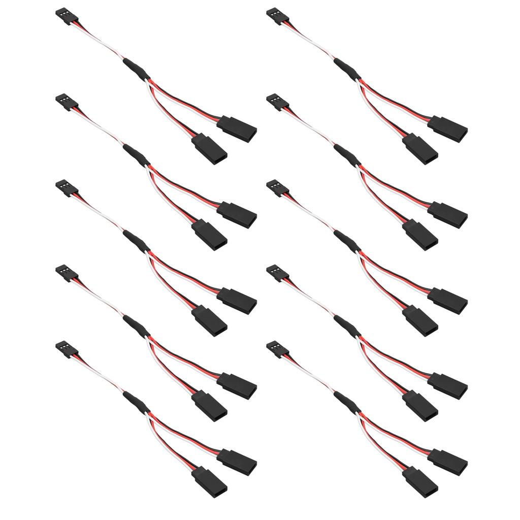 10Pc Servo Extension Cable Cord 3 Pin Female to Male Wire Connector Board Remote Control Y Type
