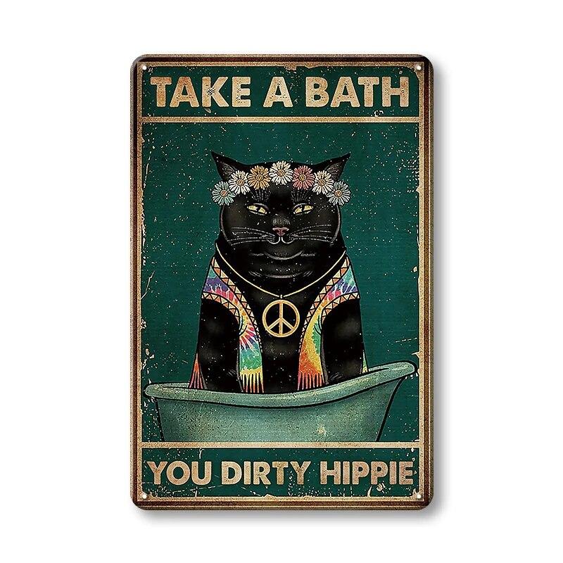 Винтажные металлические плакаты с черным котом, жестяная вывеска, мой Господь, настенные панно, забавные украшения, настенная живопись, модный стиль, домашний железный декор