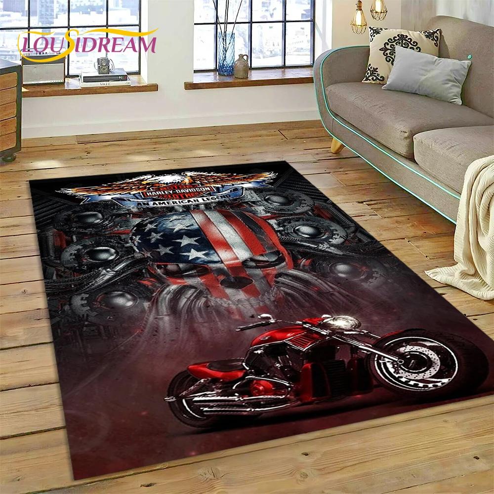Ковер с логотипом мотоцикла Harley-y, 27 стилей, для гостиной, спальни, домашнего декора, нескользящий коврик для пола, для дивана, прихожей, подарок детям