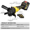 1280 Вт Drillpro 125 мм Бесщеточная электрическая угловая шлифовальная машина 3 скорости 388VF Перезаряжаемый шлифовальный режущий электроинструмент для батареи 18 В
