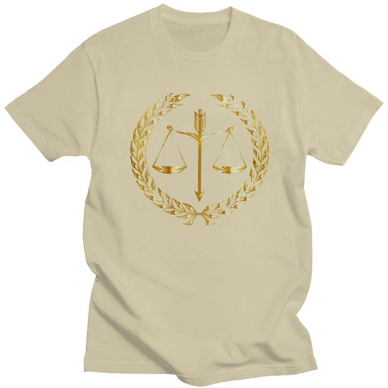 Мужская футболка Custom Law Golden Scales Of Justice с короткими рукавами, футболка для юриста, юридической вечеринки, приталенная, 100% хлопок