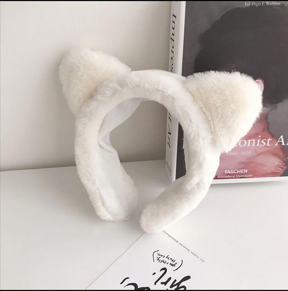 Женская милая плюшевая широкая повязка на голову с кошачьими ушками с леопардовым принтом, резинка для волос