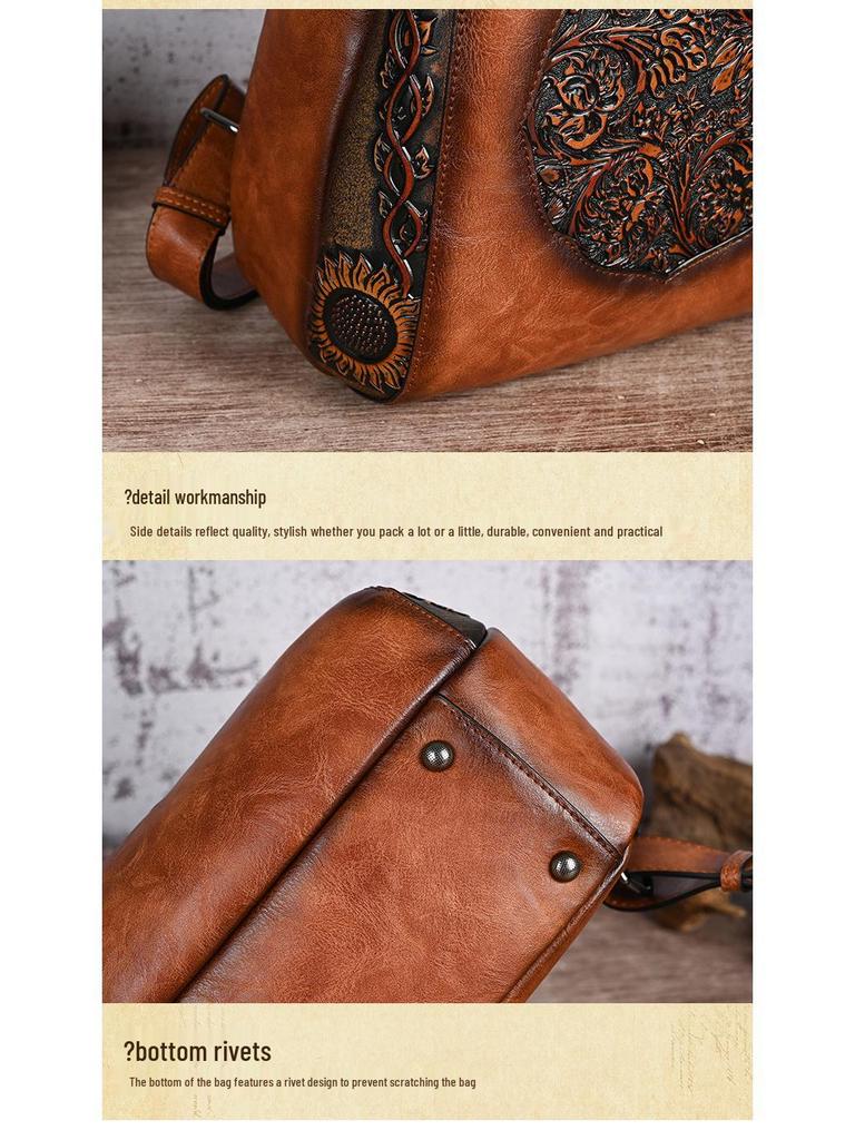 Винтажный рюкзак в китайском стиле с тиснением, большой вместимости, для повседневных путешествий, для женщин