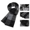 Men Scarf Plaid Print Winter Warm Thick Imitation Cashmere Long Scarf Medium Length Shawl Cold Weather Accessory