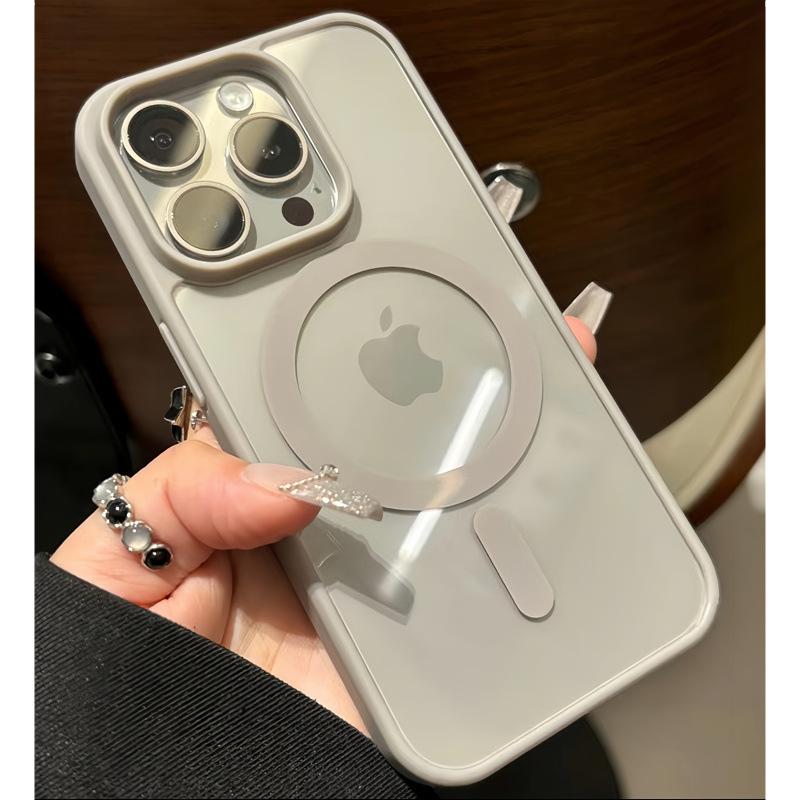 Совместим с магнитным чехлом для Apple 17PM, Прозрачный акрил, Отвод тепла и защита от падений, Матовый защитный чехол для iPhone 15 16.
