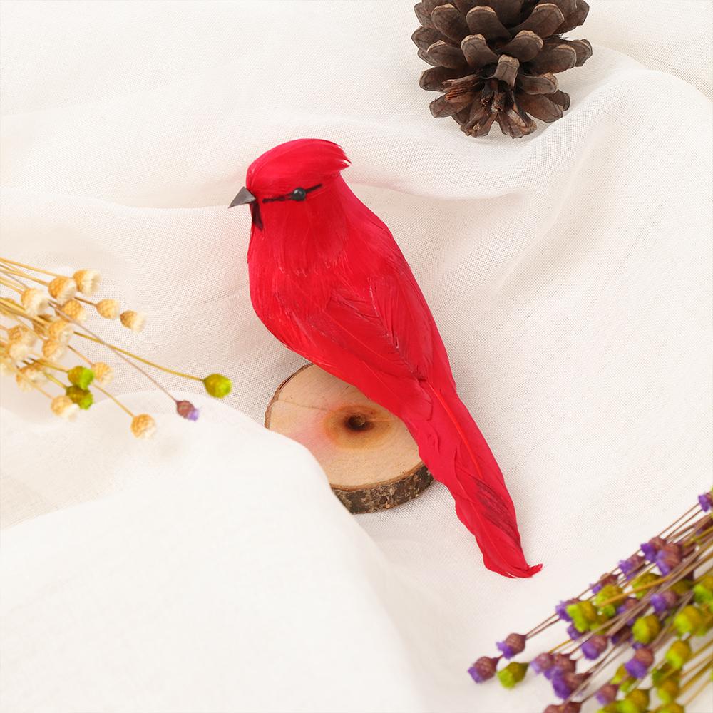 1/2PCS Foam Wedding Supply Home Decor Bird Model Artificial Animal Simulation Parrot Real Feathers