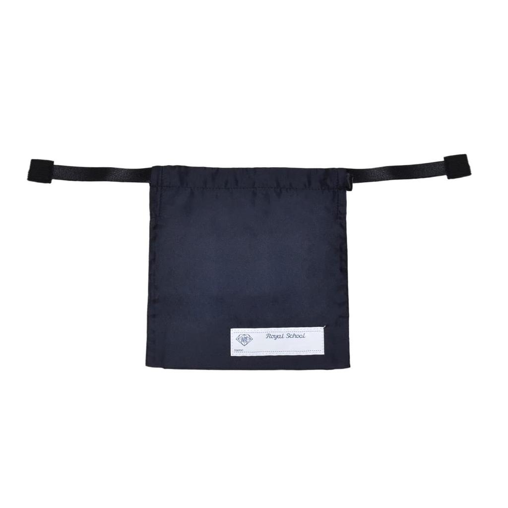 Angel Smile Royal School Гросгрейн Портативные тапочки LL Вышитая тиарой темно-синяя сумка на кулиске RSSL2022003 LL (Ювелирный черный) & (Маленький) 2 шт