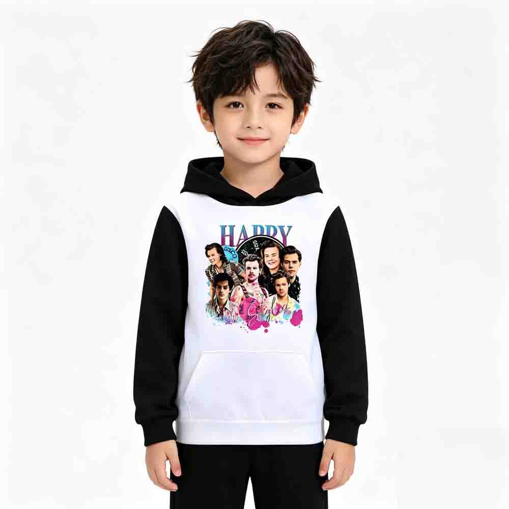 Harry Styles Kiss All The Time Album Pocket Hoodie Kids Cartoon Jumper Toddler Girls Vintage Harry Clothes Baby Boys Long Sleeve Sweatshirts