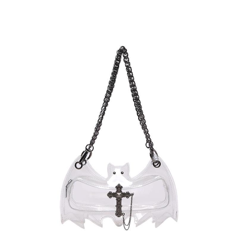 Маленькая прозрачная сумка через плечо для женщин в стиле летучей мыши на Хэллоуин, новая мода