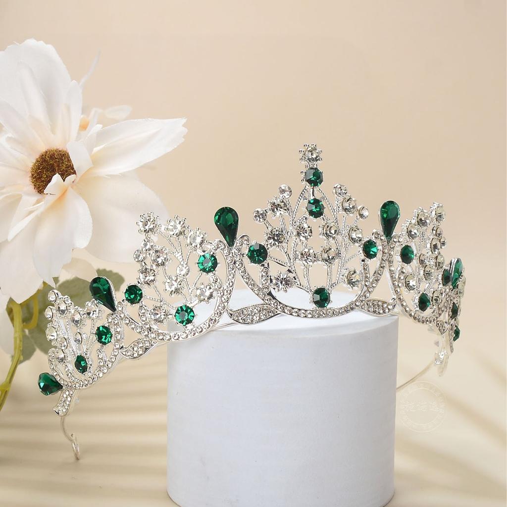 Свадебная тиара корона из высококачественного серебряного сплава со стразами в стиле принцессы, аксессуары для волос, выпускной банкет, представление