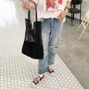 Mesh Hollow Out Tote Bag Women  Trendy Women's Handbag Sandy Beach Shoulder Bag Large Capacity Canvas Shoping Girl Tote sac