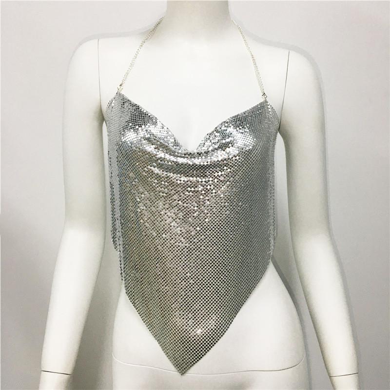 Metallic Leopard Print Crop Top With Sequins For Streetwear Women Fall Edition