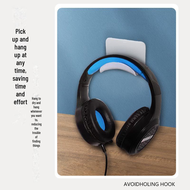 Wall-Mounted Non-Slip Headphone Hook for Dorms and Offices
