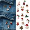 Rinhoo 3pcs Christmas Brooches Set Bells Gift Box Snowflake Deer Snowman Santa Claus Xmas Tree Badges Pins Kids New Year Gifts