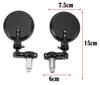 XSAJU Motorcycle Mirror, Left & Right Set, Bar-End Mirror, Universal, Round Shape, Foldable, Black
