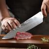 Damascus Steel Pattern Chef Knife Japanese Santoku Knives Butcher Cutting Meat Double-sided Magnetic Knife Block