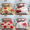 2/3Pcs 3D Floral Bedding Set Luxury Cozy Duvet Cover Set With Pillowcase Beautiful Roses Bedclothes For Bedroom Decor Twin King