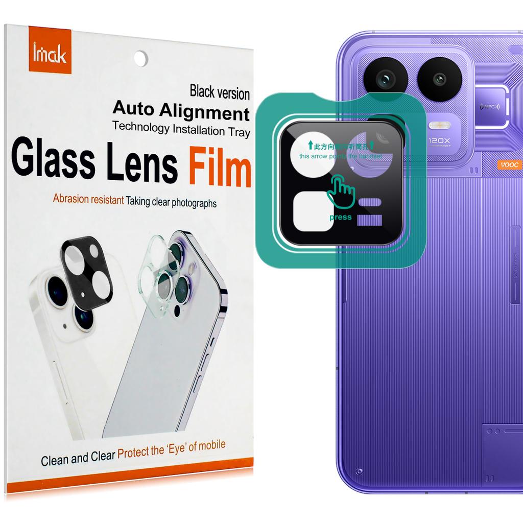 Для Realme Neo 8 5G Стекло IMAK Высококачественная Стеклянная Пленка на Объектив Версия с Автопозиционированием Черная Версия