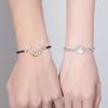 2PCS Whale Lovers Bracelet Crystal Rope Weave Bracelet Adjustable Couple Moon Bracelet Couple Gift