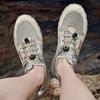 Men’s Outdoor Hiking Shoes Grey Driving Shoes Casual Slip on Summer Black Mesh Shoes Plus Size 45 46