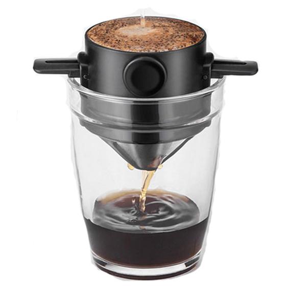 Coffee Filter Portable Stainless Steel Drip Coffee Tea Holder Funnel Baskets Reusable Tea Infuser and Stand Coffee Dripper