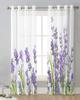 Фиолетовые цветы лаванды белые прозрачные шторы для украшения гостиной оконные шторы для кухни тюль вуаль органза шторы