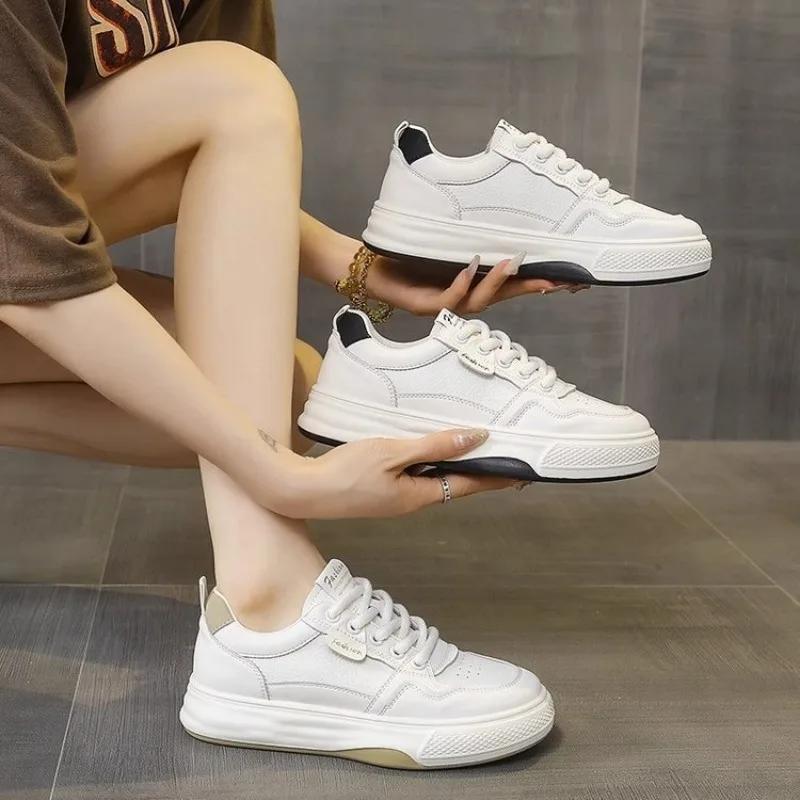 Fashion Thick Soled Sports Shoes for Women Fashion White Shoes 2025 New Elegant Design Suitable for Outdoor Activities Work Shoes