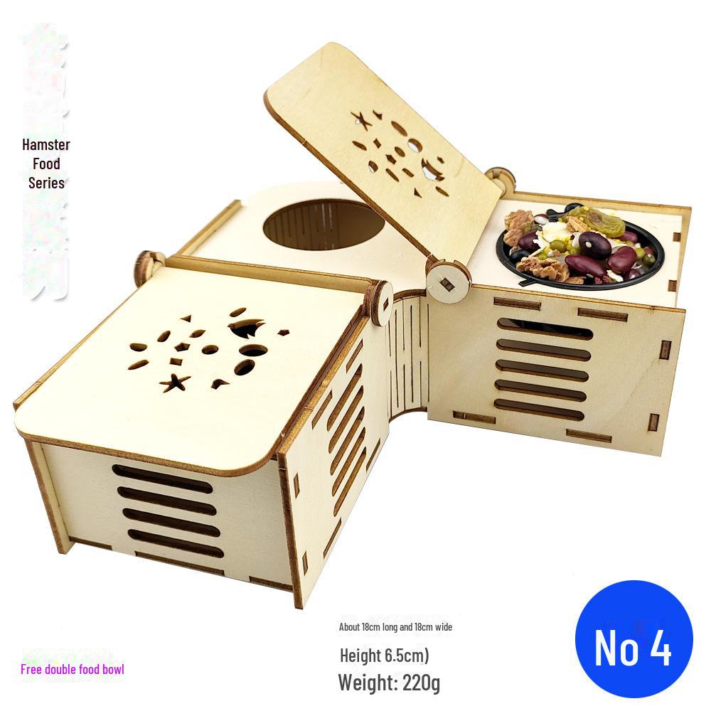 Деревянная миска для еды и развивающие игрушки для хомяков: Качели, дорожка для разбега, укрытие, тренировочная рама и лестница для подъема
