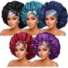 Satin Sleep Caps for Women - 5pcs High-Density Hair Bonnets, Breathable, Stretchy Band, Soft, Ideal for Curls, All-Season, Chemo Caps