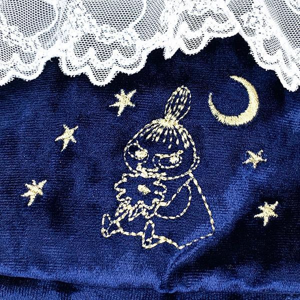 Moomin Lace and Velour 2way Vanity Bag (Navy) Little My MOOMIN