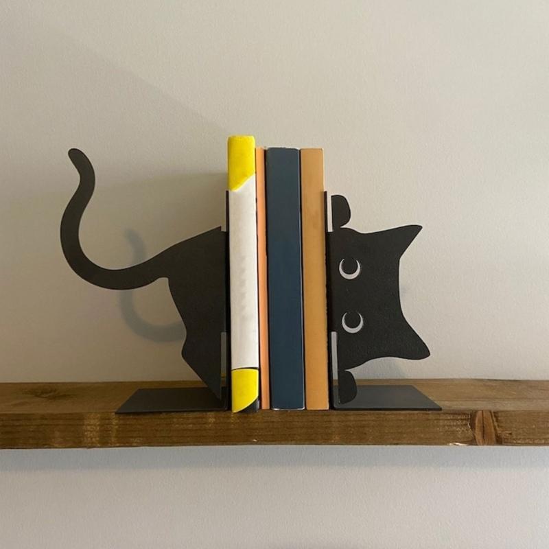 Стильная книжная полка с кошачьей тематикой Декорация Ручная работа Книжный стеллаж и полка для демонстрации в форме кошки Изысканное декоративное украшение